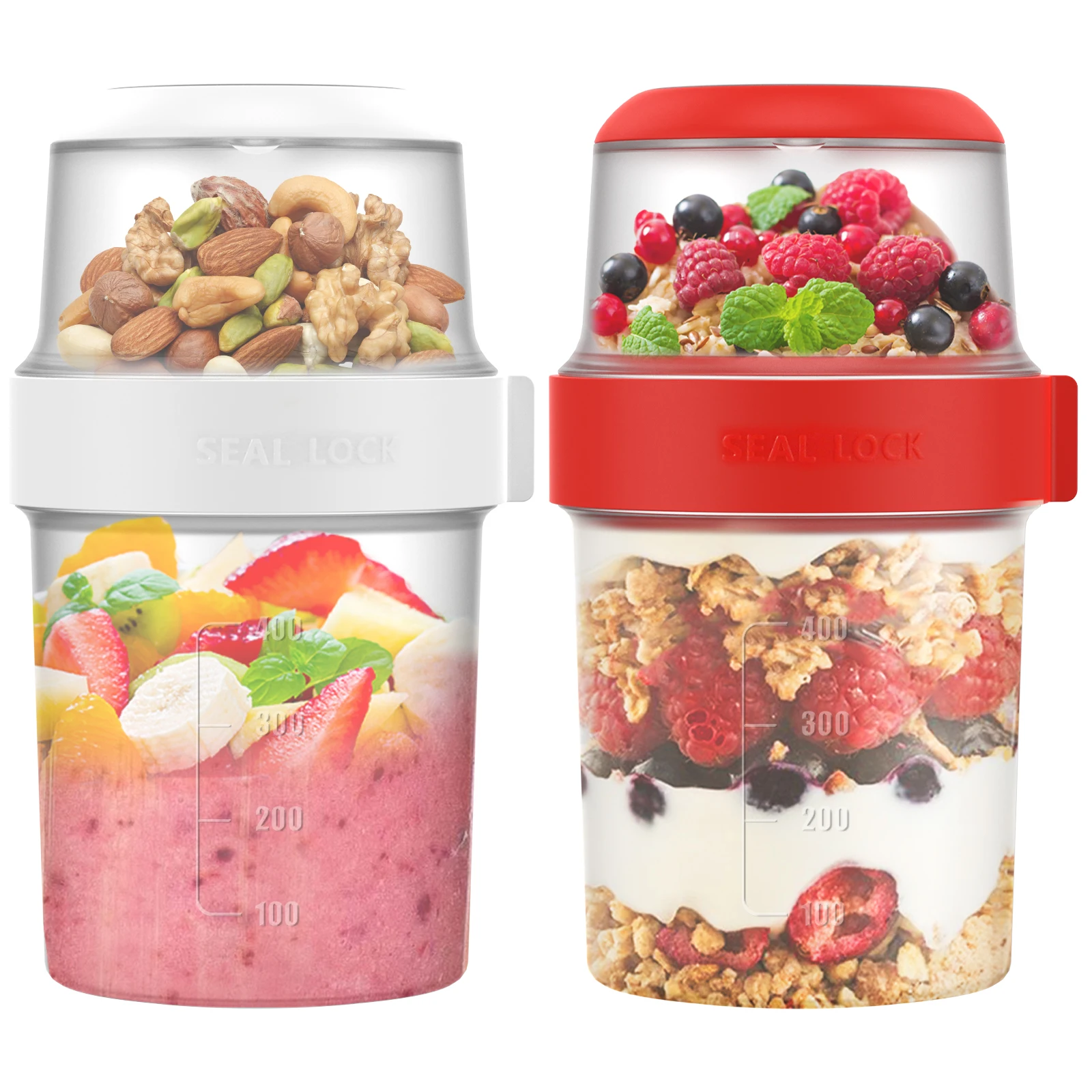 Overnight Oat Jar - 2 шт. чашки для завтрака, многоразовые