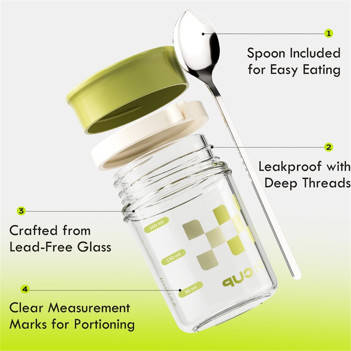 Overnight Oat Jar - Набор из 4 банок A67T NEW