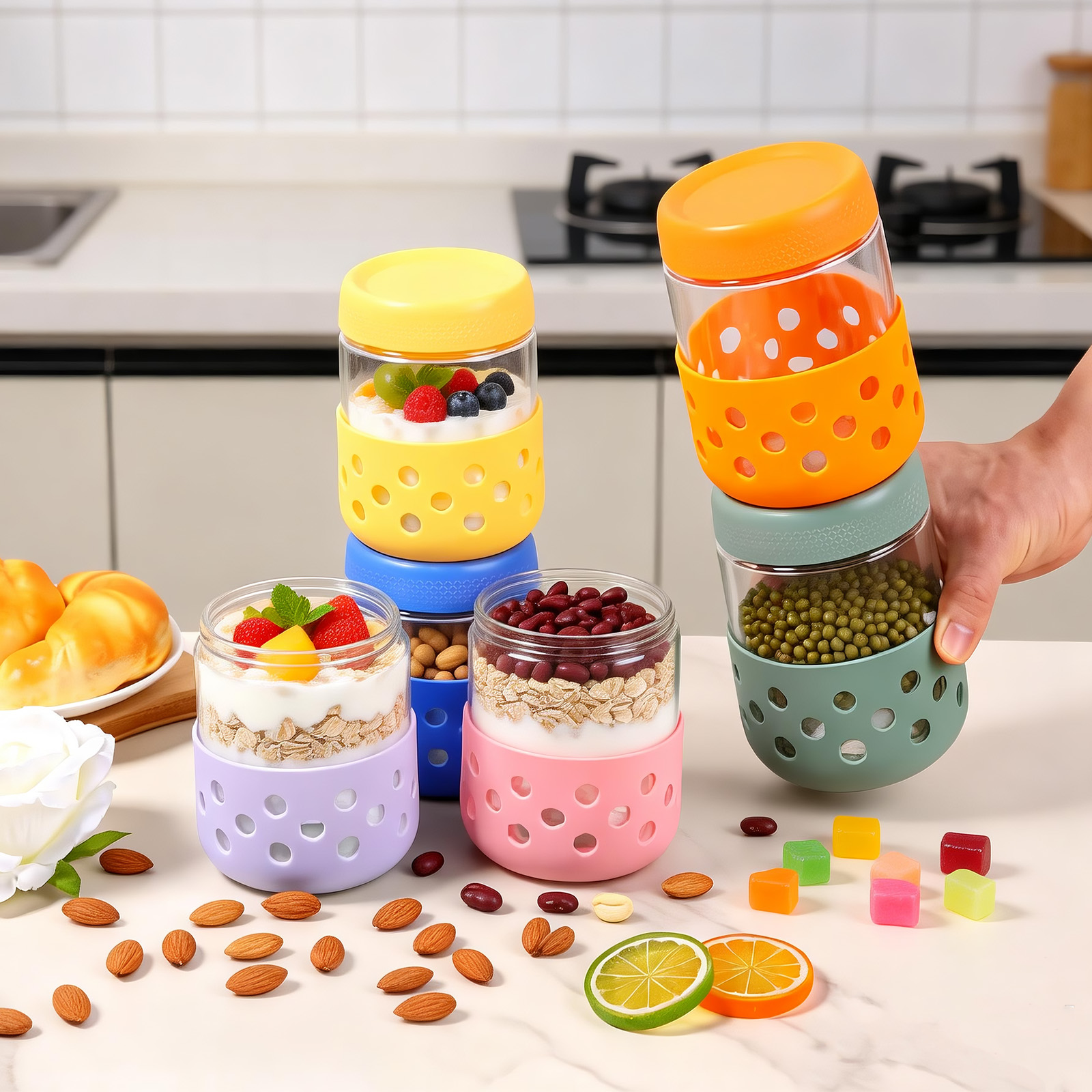 Набор из 2/4/6 стеклянных бано – обзор и цена Overnight Oat Jar